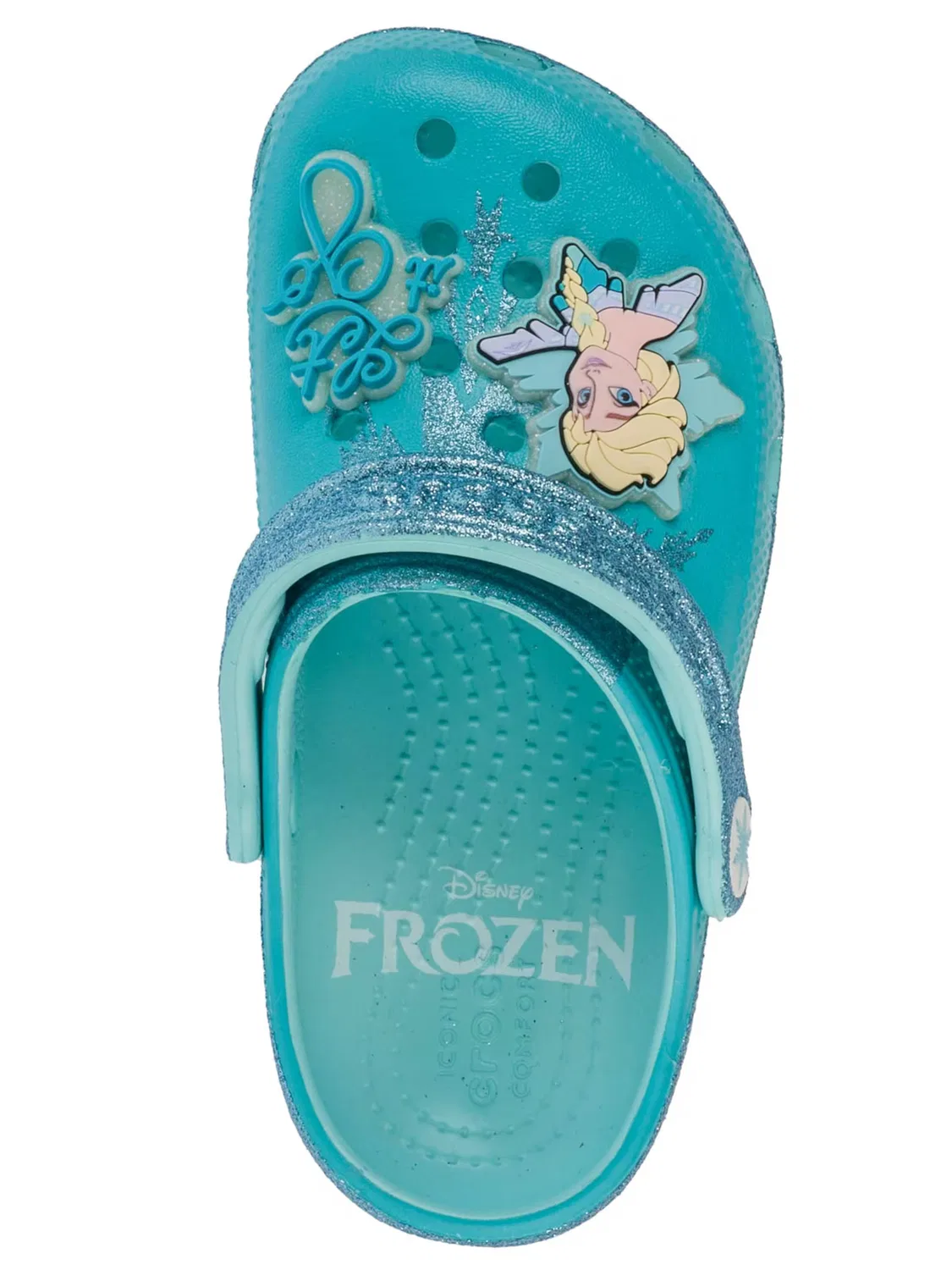 Детские сандалии Crocs Classic Frozen Elsa Clog Kids синего цвета — фото 4