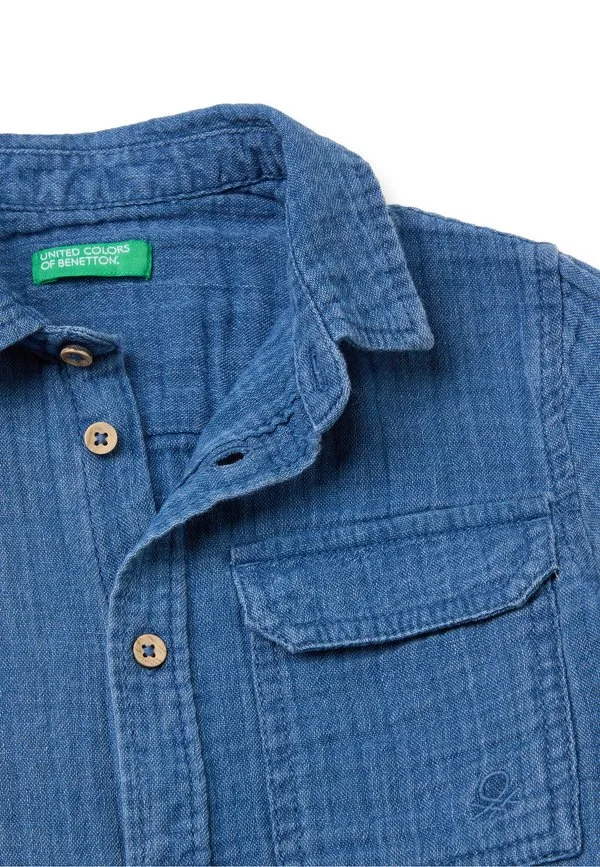 Рубашка United Colors Of Benetton, Blue — фото 3