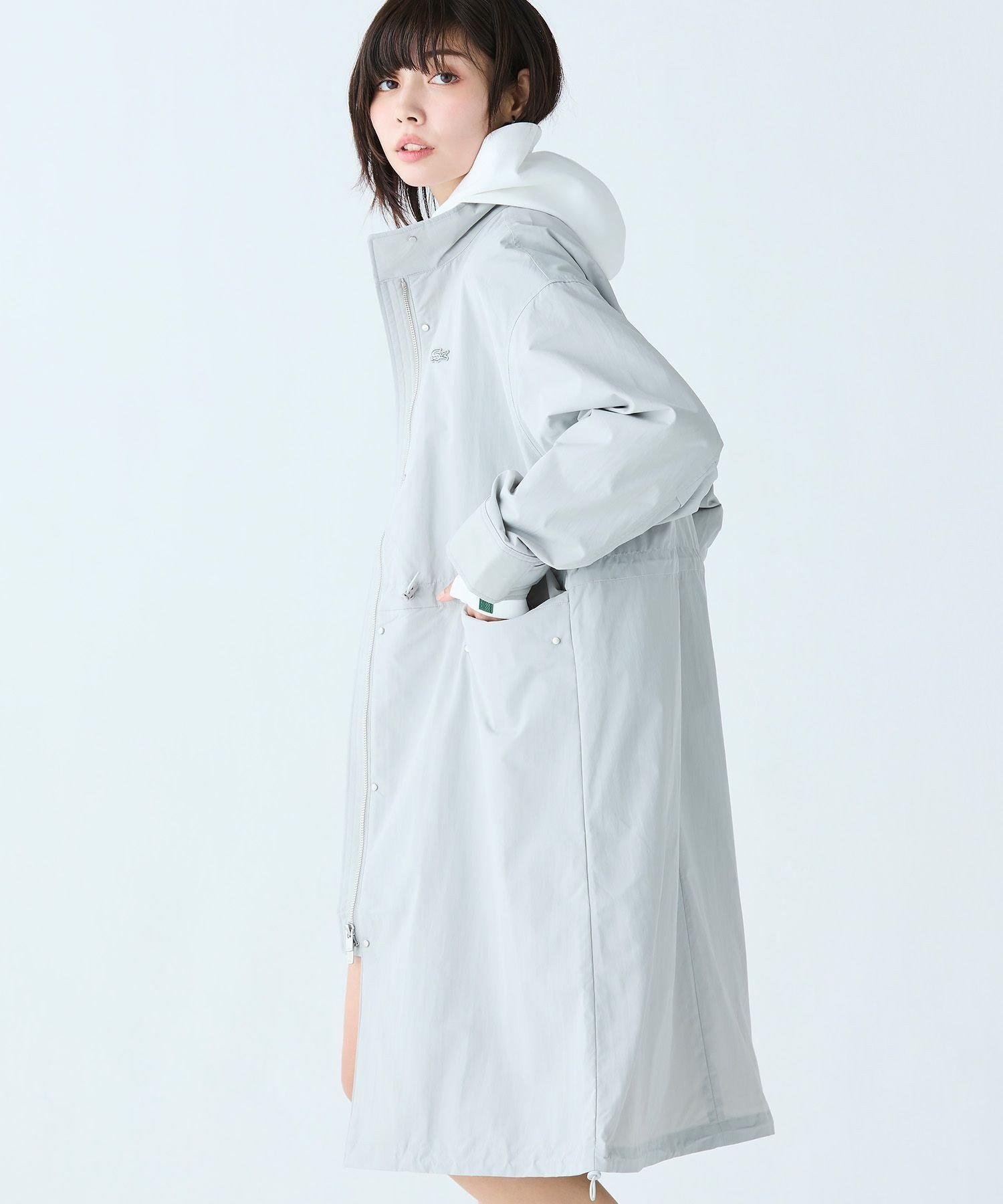 Куртка LACOSTE нейлоновая тафта Light gray — фото 3