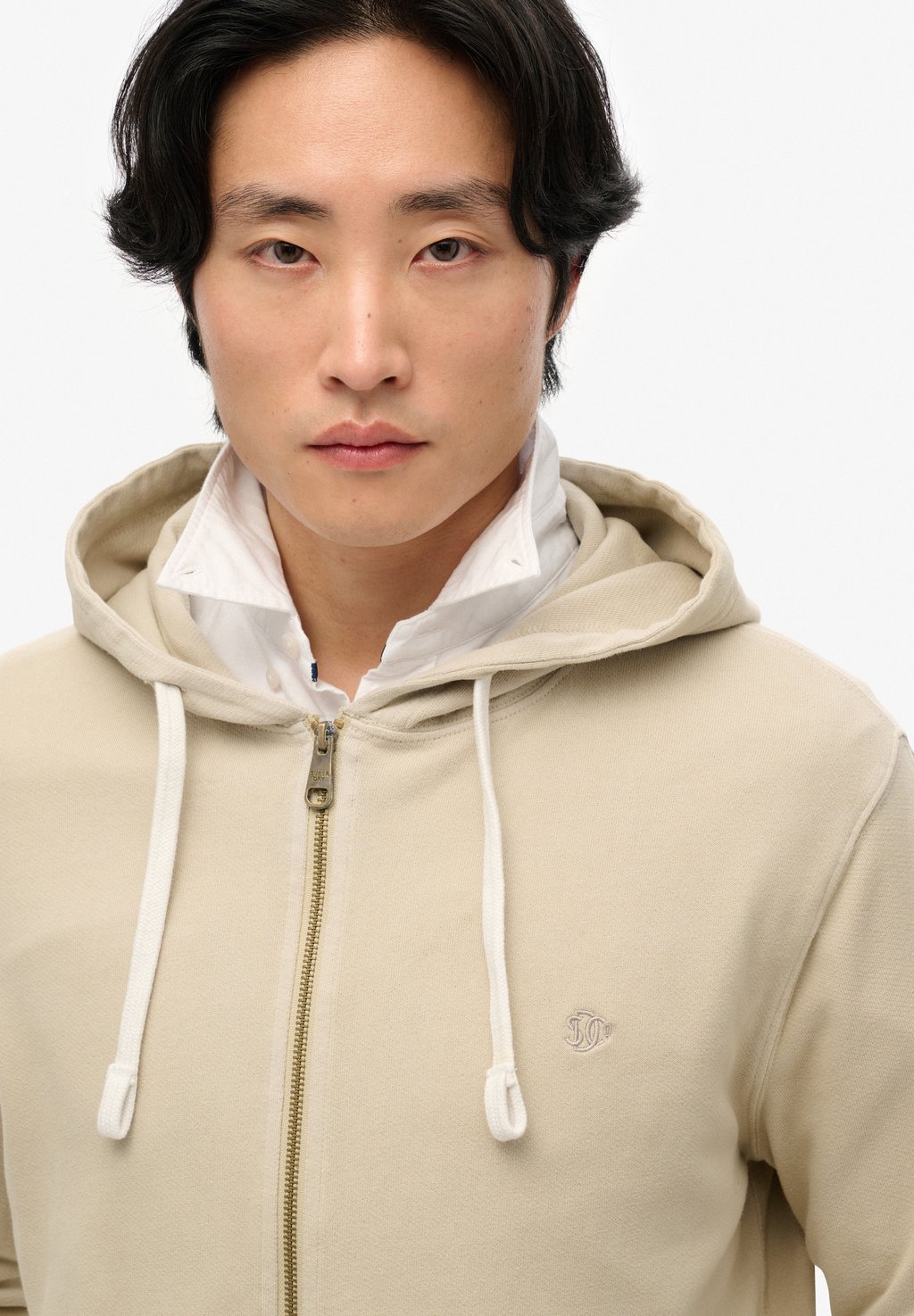 Толстовка на молнии ESSENTIAL Superdry, светло-бежевый — фото 3