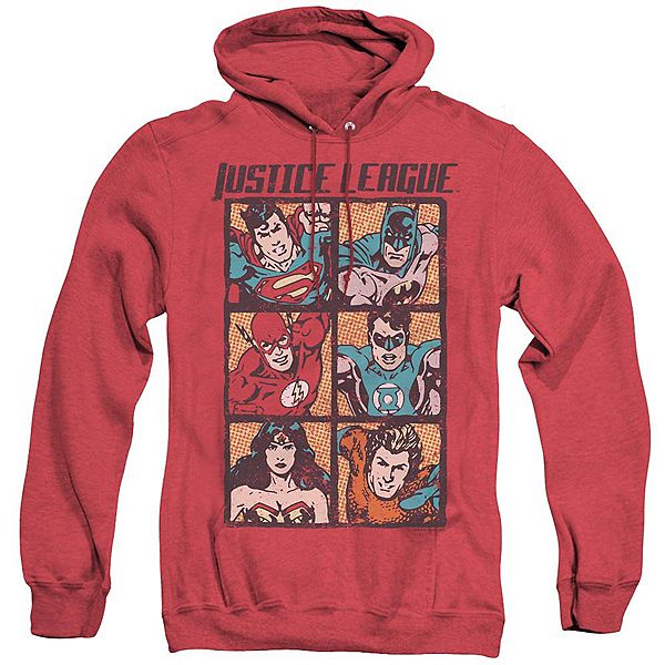 

Толстовка с капюшоном adult heather Justice league of america rough panels Licensed Character
