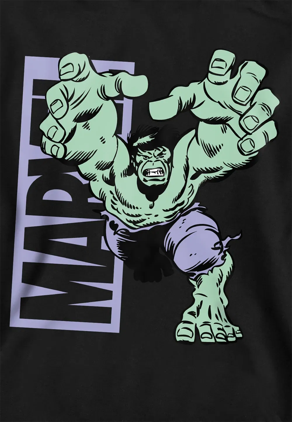 Детская худи Marvel Hulk, черная, черный — фото 2