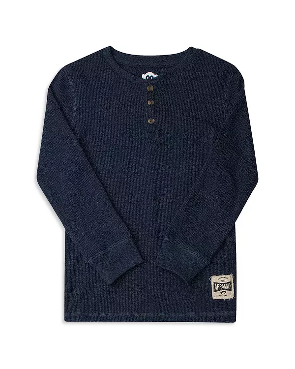 

Детская термофутболка-поло с рисунком «крафтсмен» - для малышей и взрослых. Appaman, синий