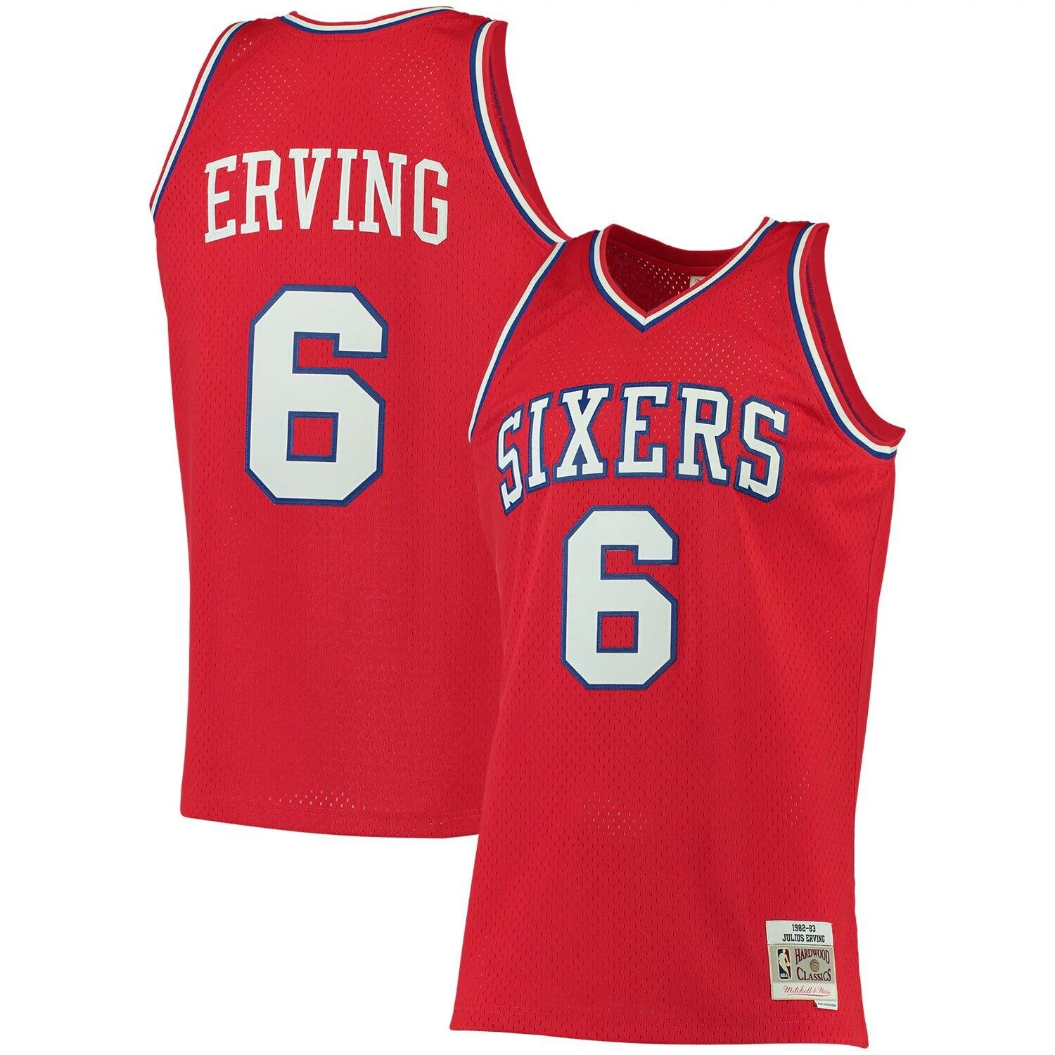 

Мужская майка Mitchell & Ness Julius Erving Red Philadelphia 76ers Big & Tall Hardwood Classics