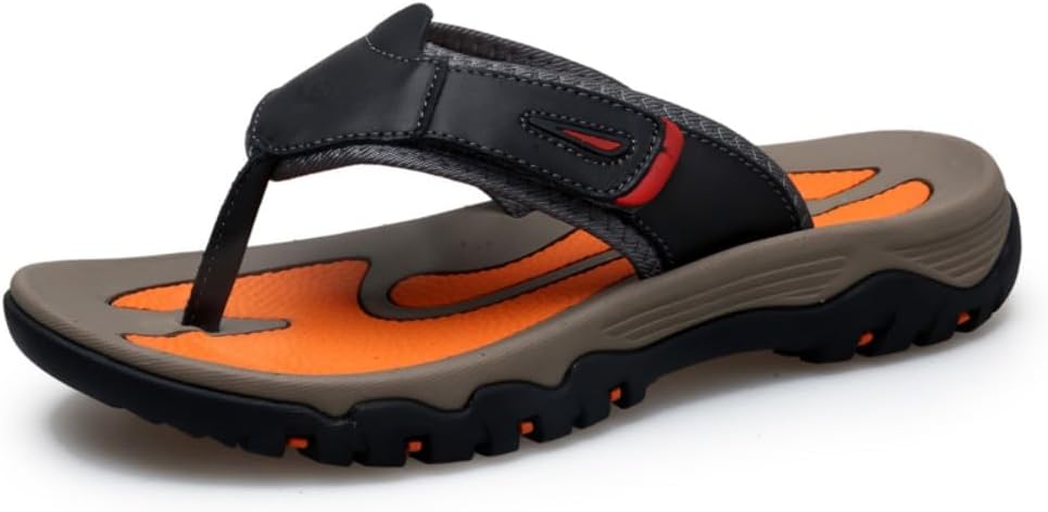 

Мужские шлепанцы Adornosbt: легкие вьетнамки, прочные для ходьбы, черный