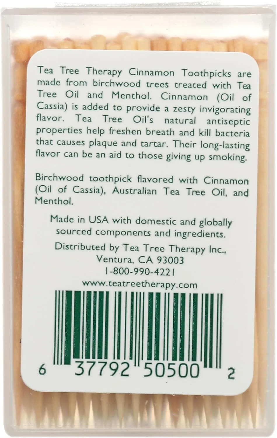 Зубные палочки с маслом чайного дерева и корицей Tea Tree Therapy 100 шт — фото 2