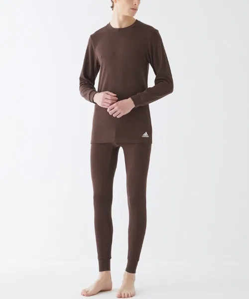 Футболка с длинным рукавом adidas с логотипом, утеплённая, чёрная — фото 2