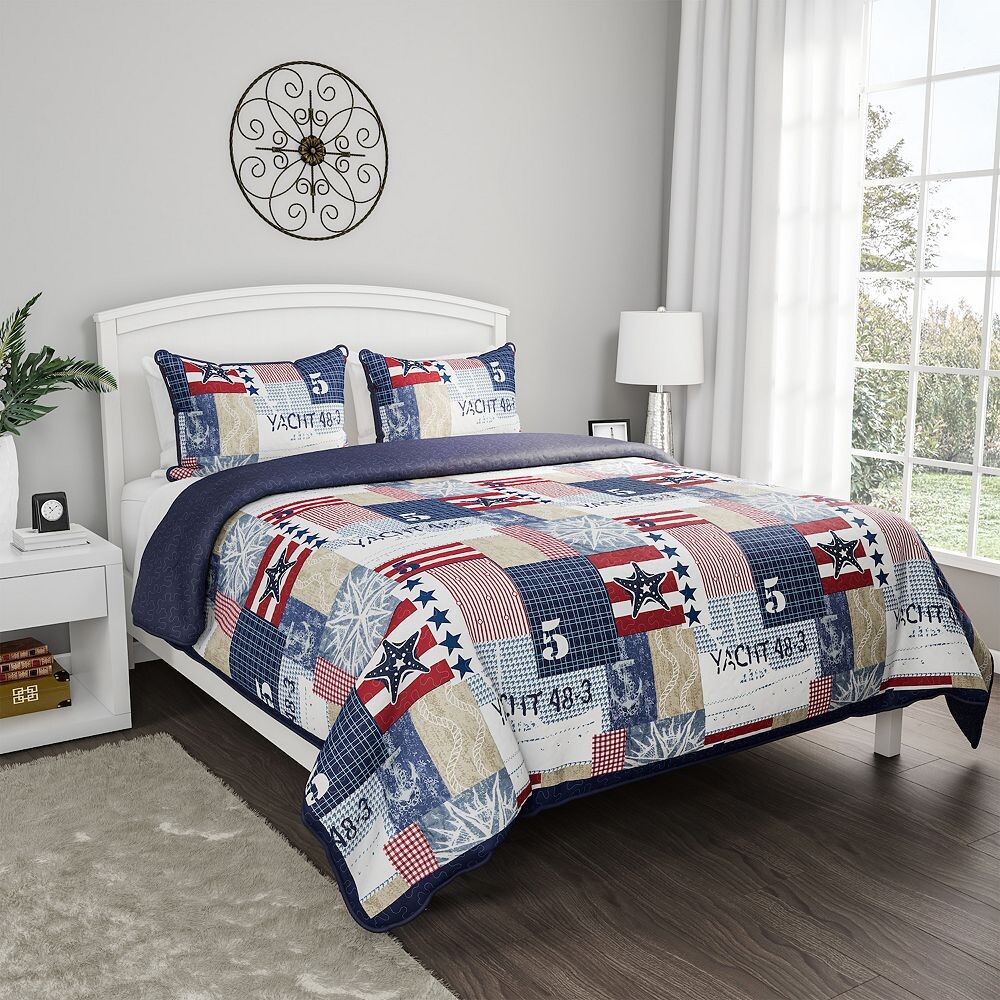 

Набор одеял Hastings Home в морском стиле Americana с накладками, мультиколор