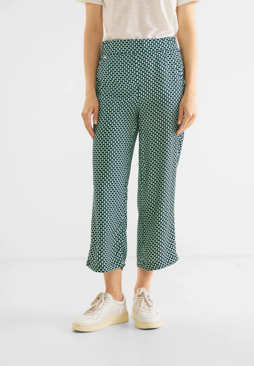 

Брюки из ткани STREET ONE, завышенная талия, зеленый