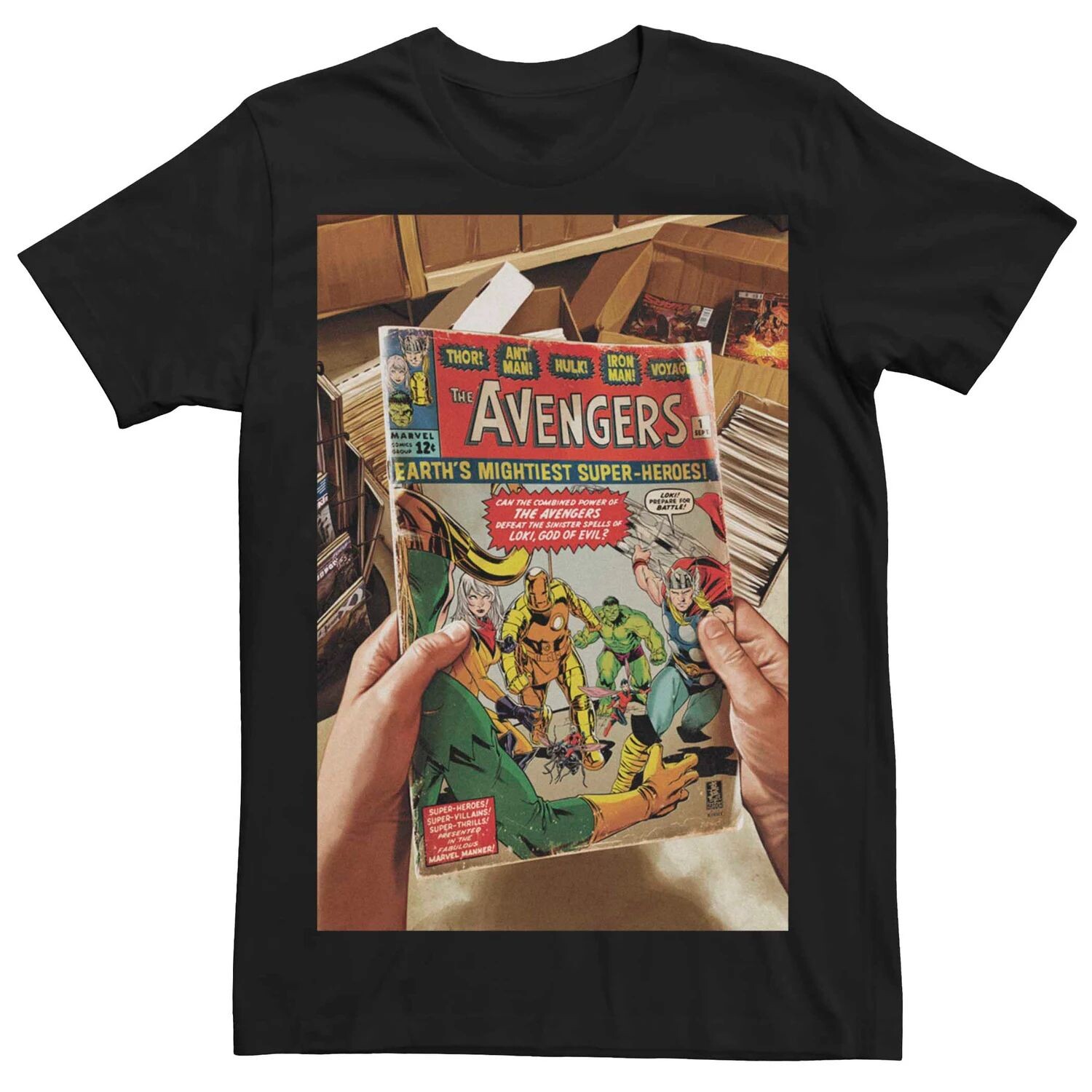 

Мужская футболка с обложкой комиксов Marvel Retro Avengers Licensed Character