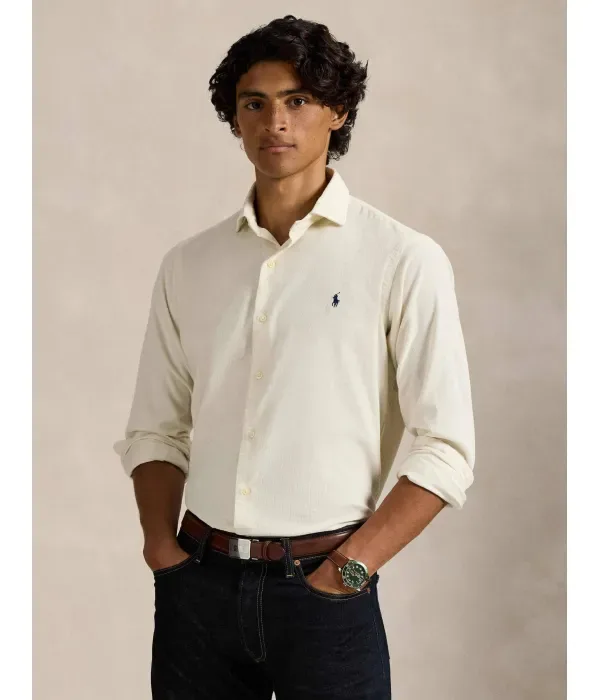 Вельветовая рубашка custom fit Polo Ralph Lauren, кремовый