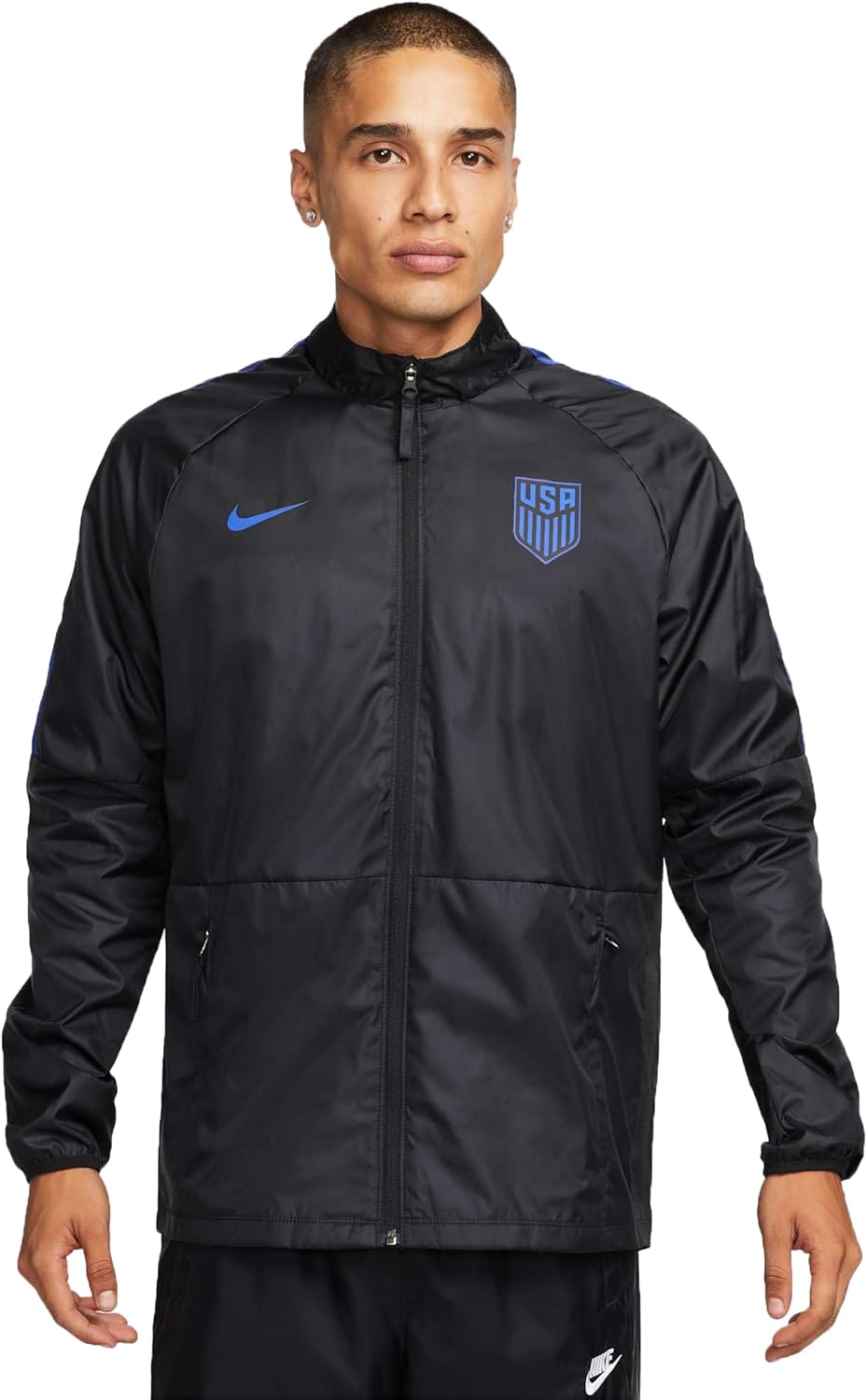

Мужская футбольная куртка Nike USA Repel Academy AWF, Black/Bright Blue