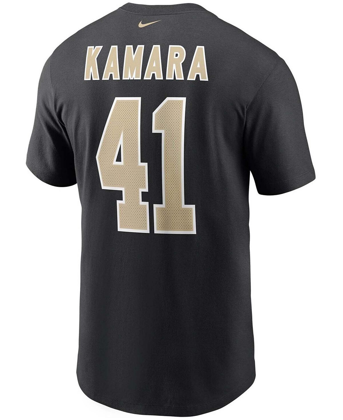 Мужская черная футболка с именем и номером Alvin Kamara New Orleans Saints Nike — фото 3