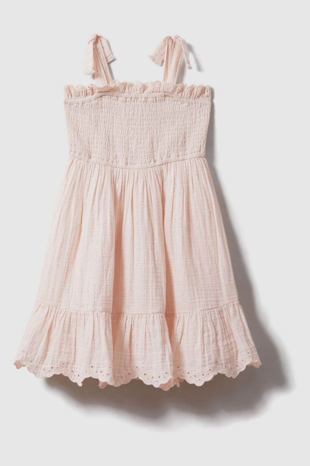 

Платье Agatha с оборками из хлопковой смеси Reiss, розовый