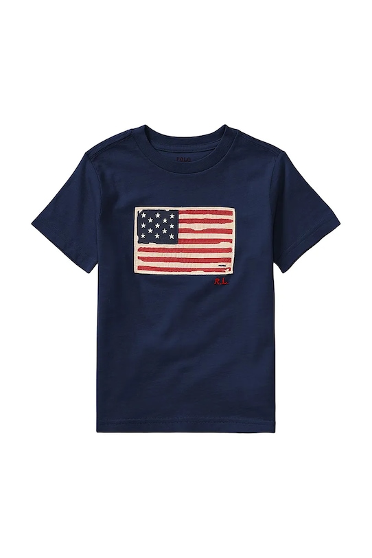 

Детская хлопковая футболка Polo Ralph Lauren, темно-синий
