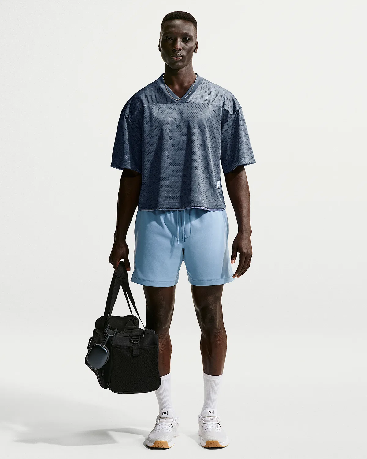 Мужская тренировочная футболка Nike N.A.C. Dri-FIT Reversible, Diffused Blue/Work Blue/Diffused Blue — фото 4