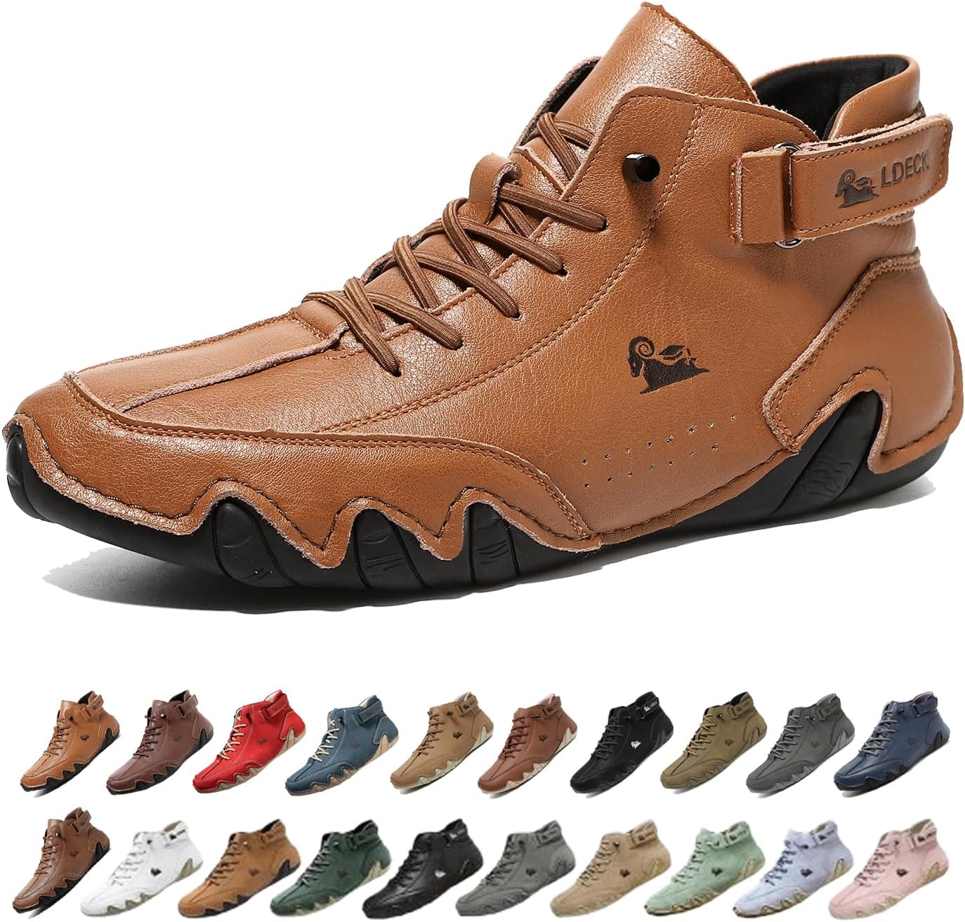 

Мужские водонепроницаемые дышащие высокие ботинки-чукка ручной работы, нескользящие, для походов, вождения, кемпинга, легкие босоножки на все сезоны Generic, коричневый