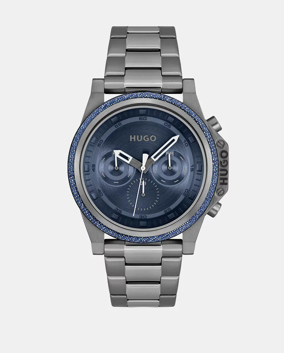 

Многофункциональные мужские часы Brave 1530350 из серой стали Hugo, серый