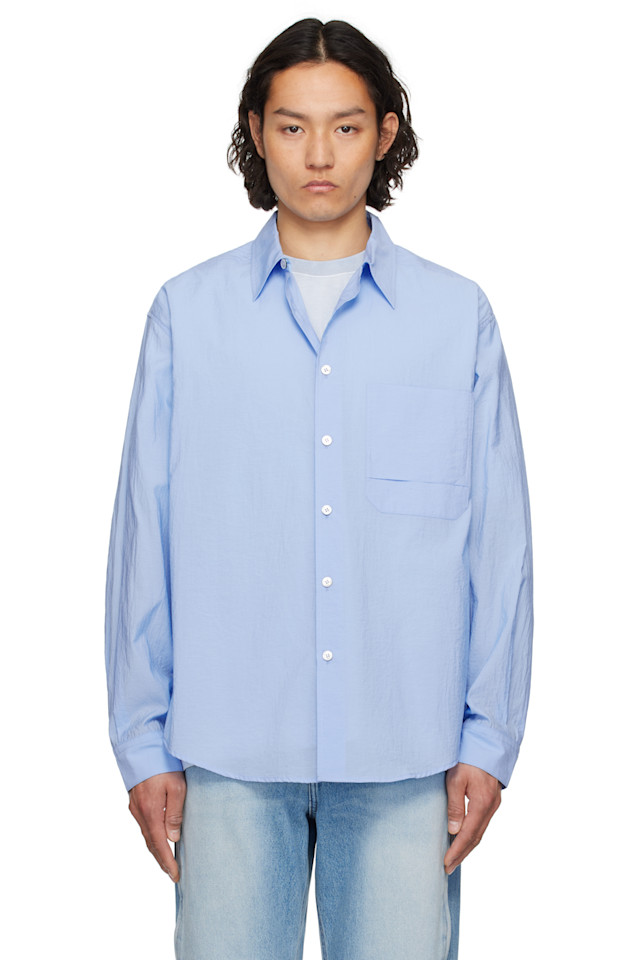 

Рубашка с накладным карманом Solid Homme, синий