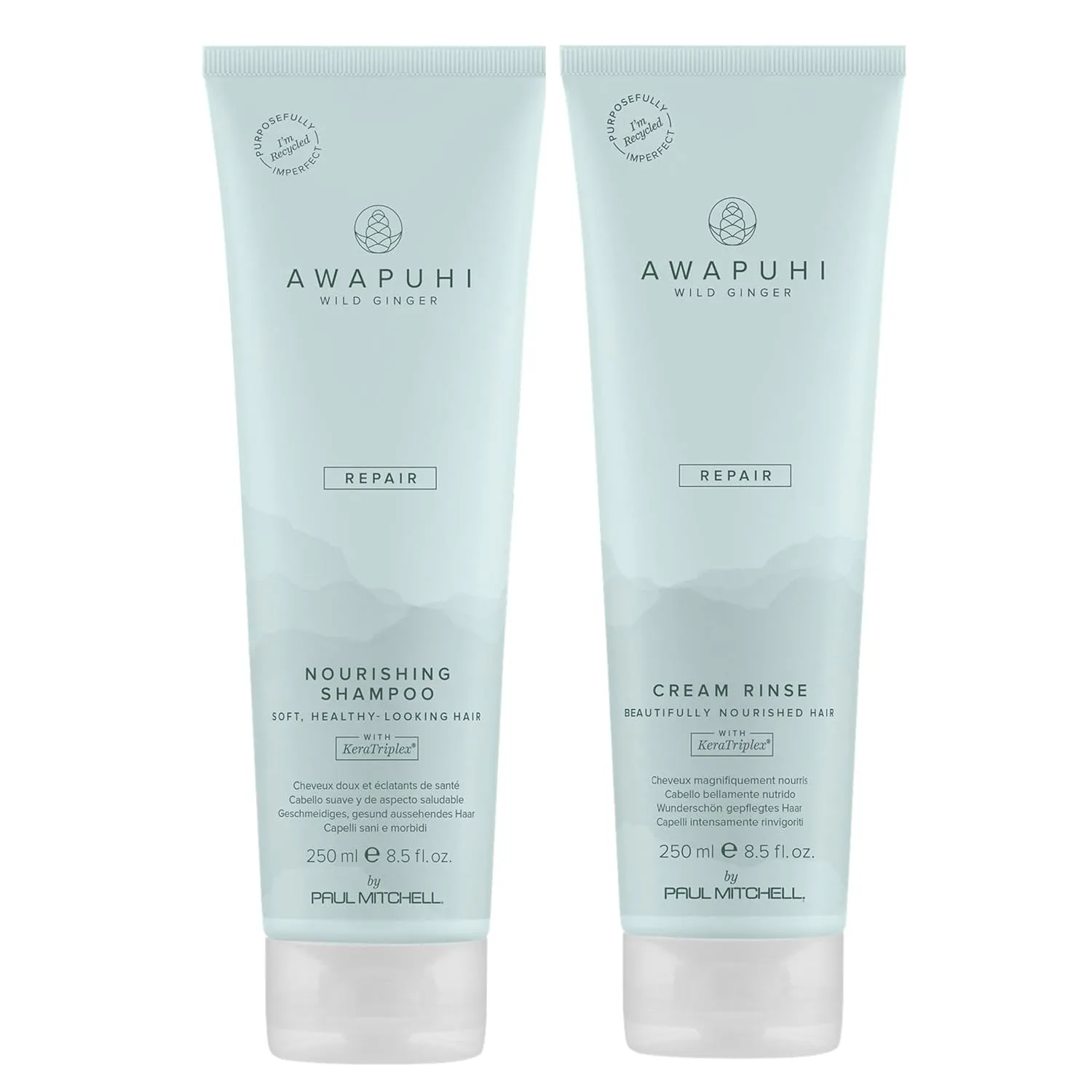 Питательный шампунь и крем-ополаскиватель Awapuhi Wild Ginger от Paul Mitchell для сухих, поврежденных и окрашенных волос.