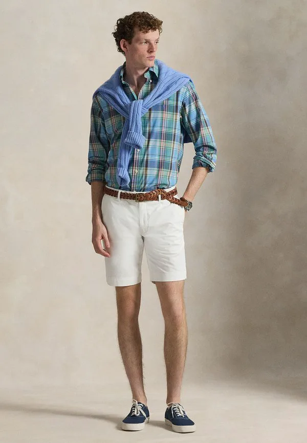Рубашка из поплина в клетку, сшитая на заказ. Polo Ralph Lauren, Blue/Brown/Multi-Coloured — фото 2