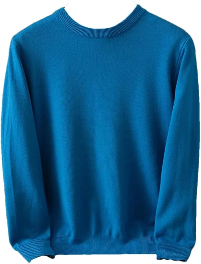 

Мужской свитер из мериносовой шерсти с круглым вырезом и длинными рукавами