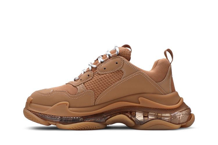 Кроссовки Balenciaga Triple S Sneaker 'Clear Sole - Light Camel', коричневый — фото 3