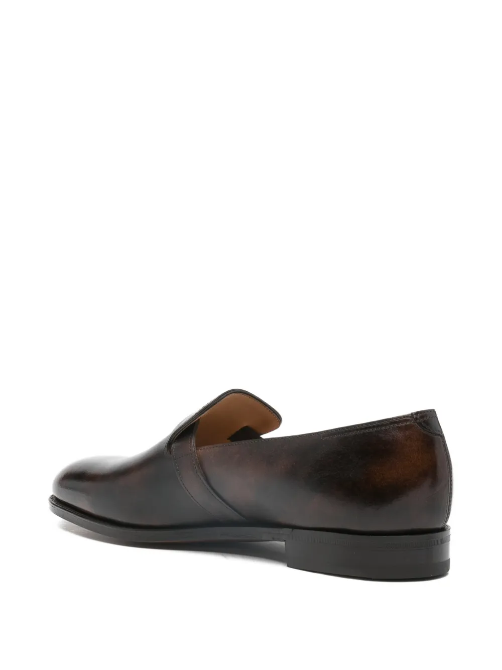 Кожаные лоферы с ремешком и пряжкой John Lobb, коричневый — фото 3