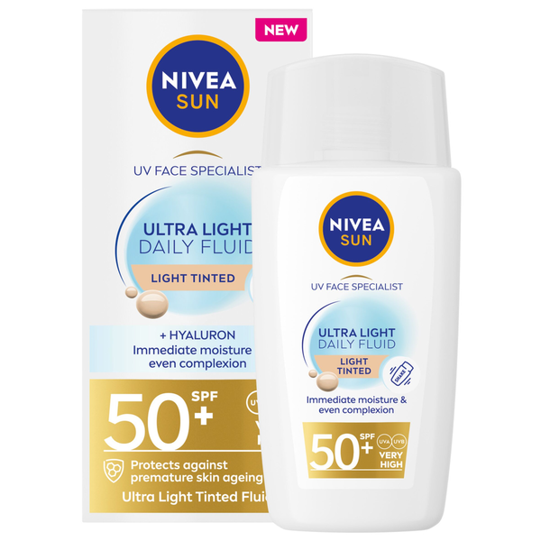 

Защитный флюид для лица spf50+ с легким оттенком, 40 мл Nivea Sun