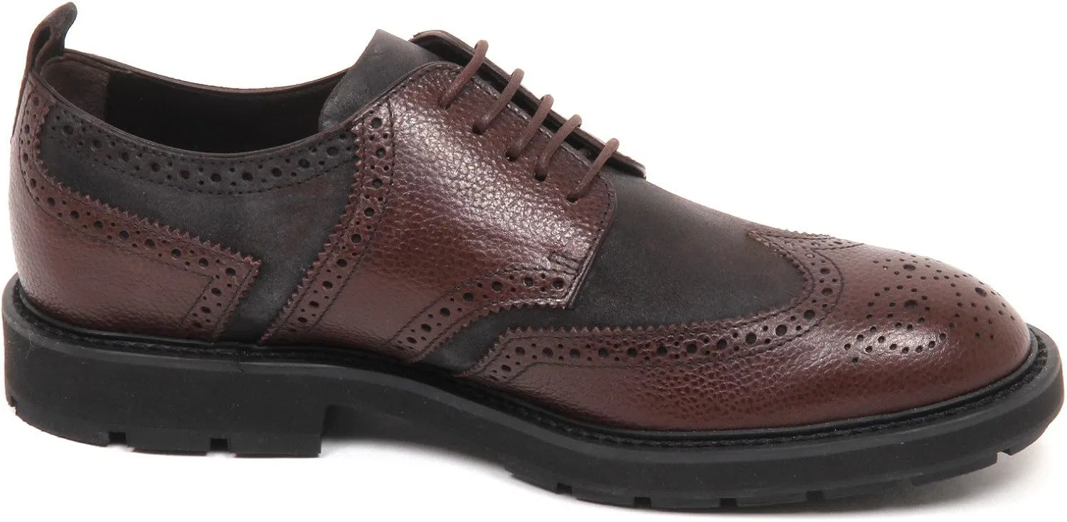 Мужские туфли Tod's E5124 Scarpa Uomo темно-коричневые Scarpe Nuovo Derby Bucature — фото 2