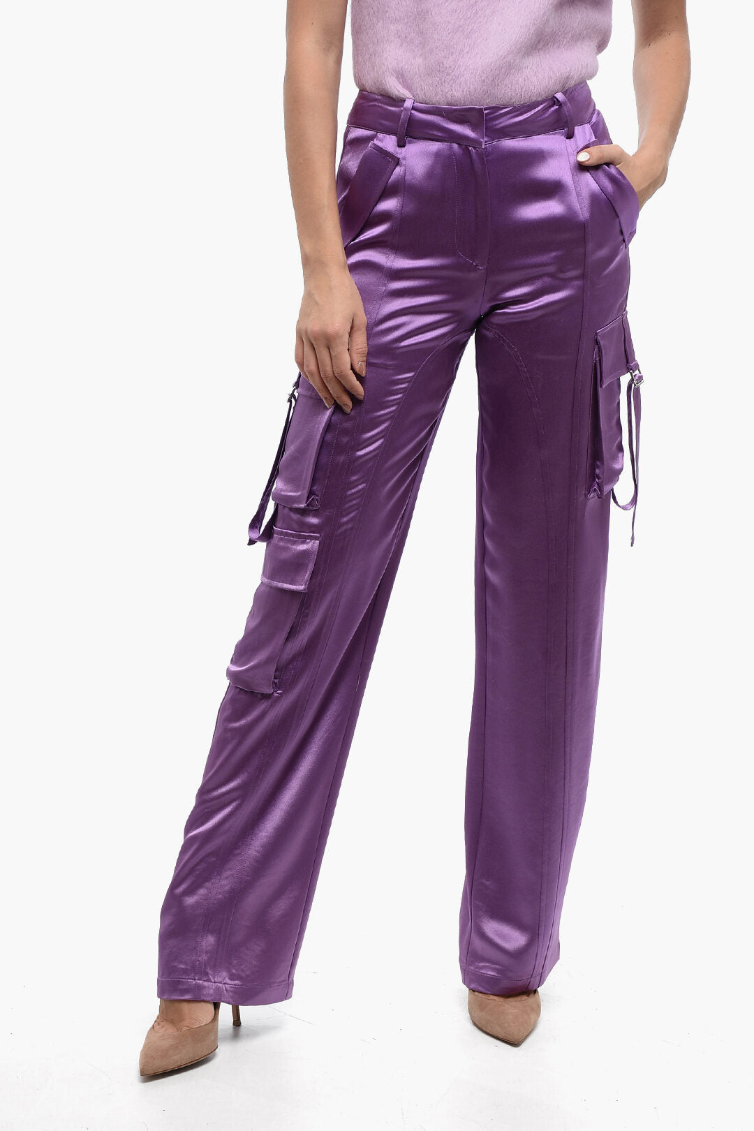 

Брюки-карго Retrofete Satin Andre', фиолетовый