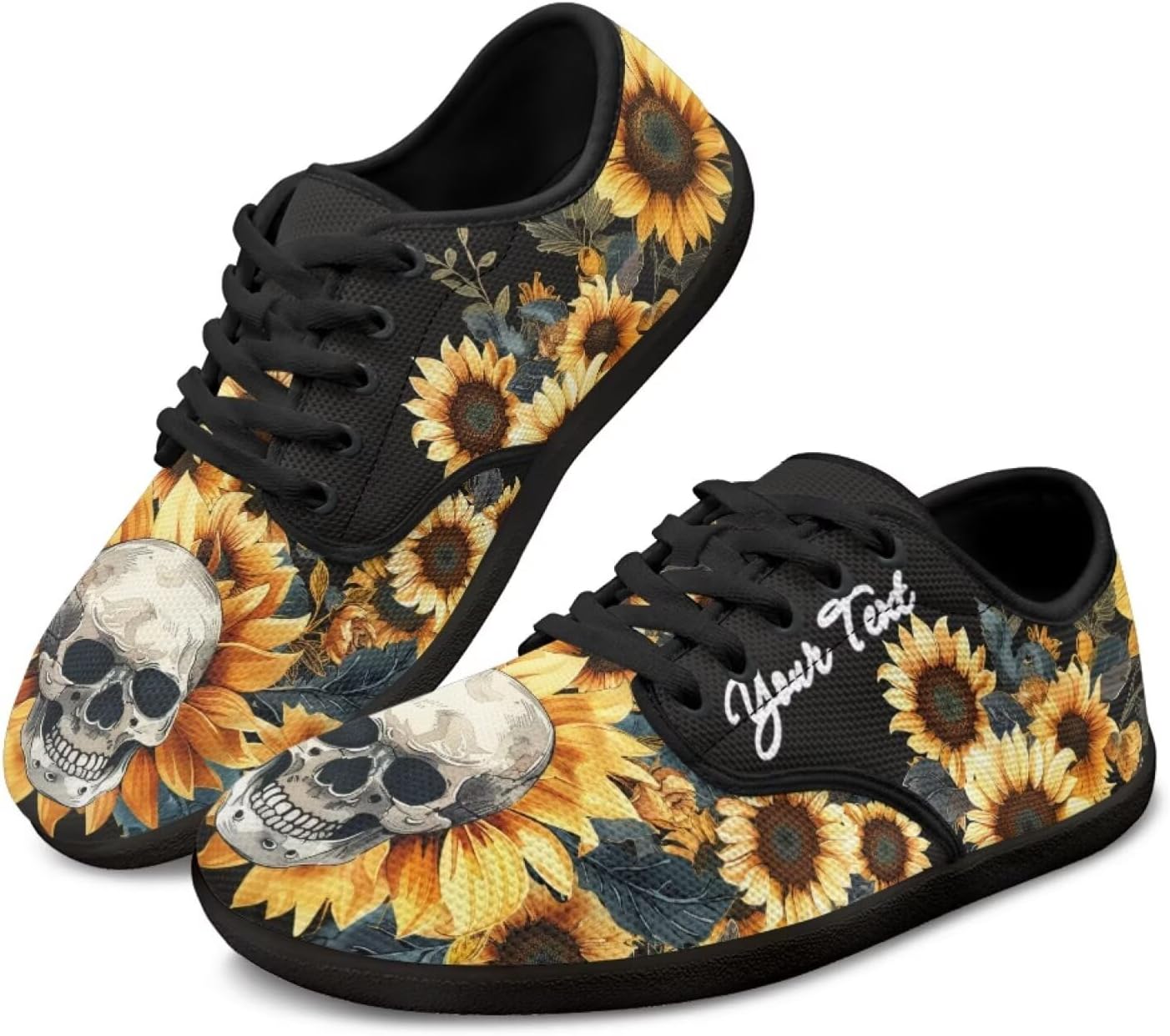 

Персонализированные кроссовки с изображением черепа для бега, тенниса, для женщин и мужчин, лоферы для вождения, плоские кроссовки для ходьбы Ecaestolph, черный