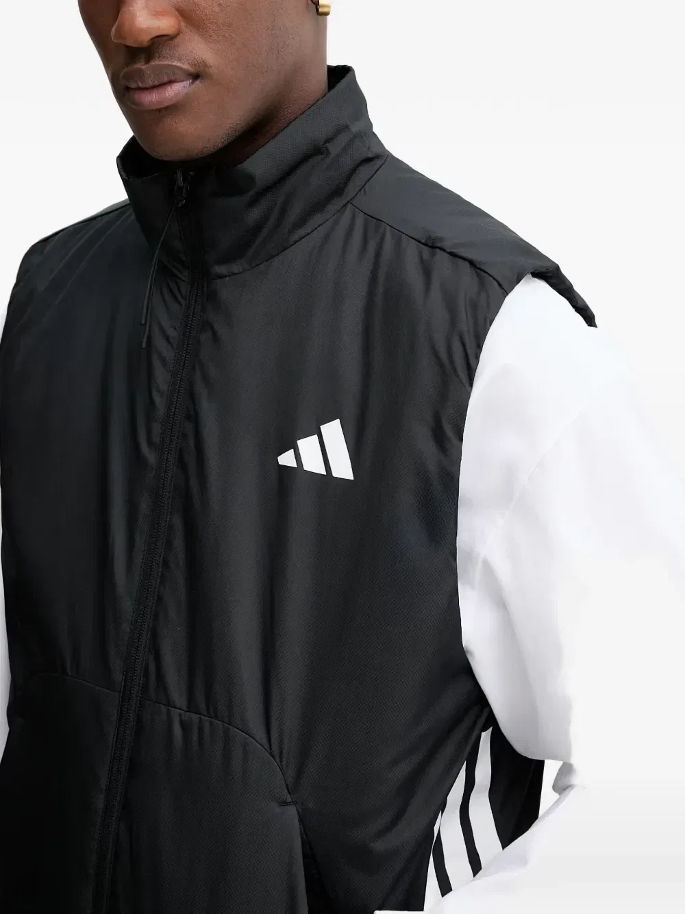 Жилет с логотипом Adidas, черный — фото 4