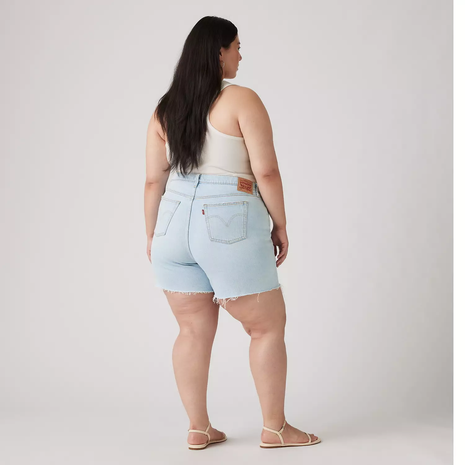 Женские шорты 501 Original Fit с высокой талией (большие размеры) Levi's, цвет Blank Spot - Light Wash — фото 4