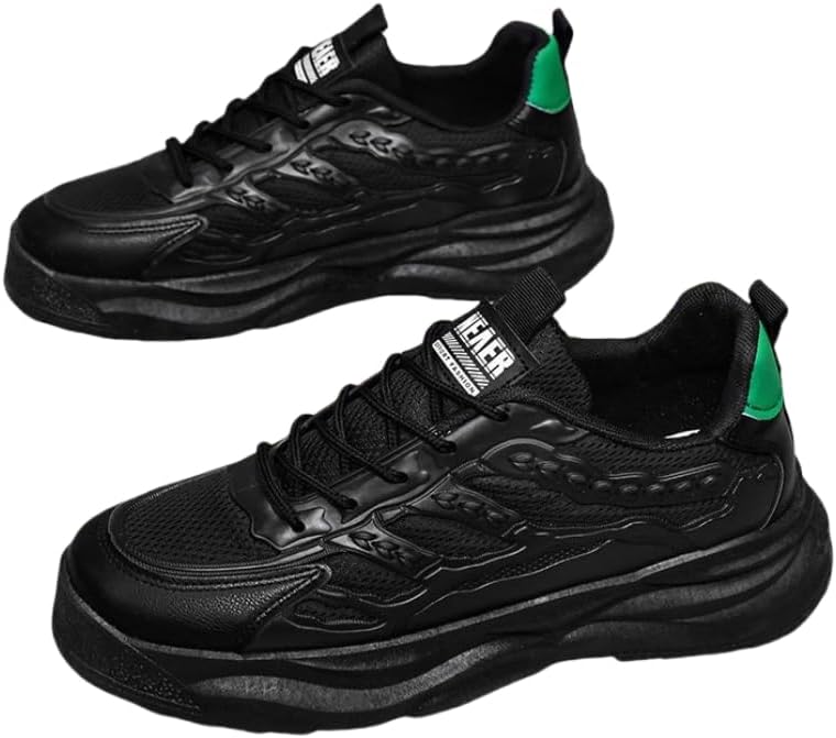 

Мужские повседневные кроссовки Низкие со шнуровкой Однотонные Легкие для бега и занятий в спортзале Clolinde, черный