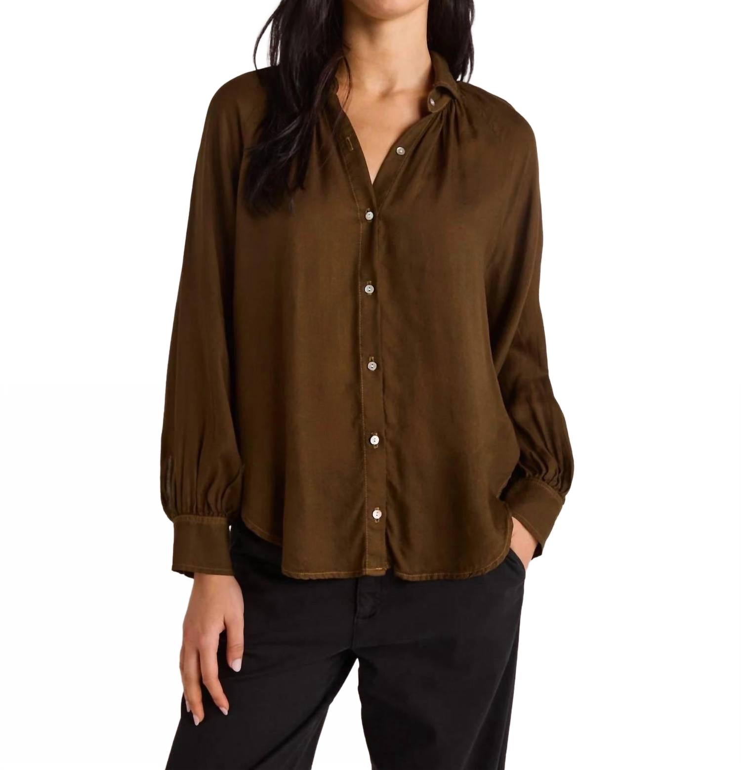 

Рубашка с регланными рукавами свободного кроя в цвете золотисто-зеленый Bella Dahl