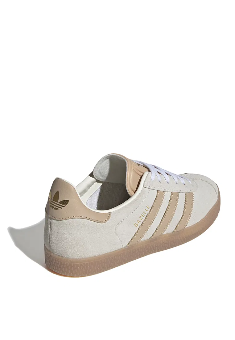 Кроссовки детские Gazelle, Adidas, белый/бежевый — фото 3