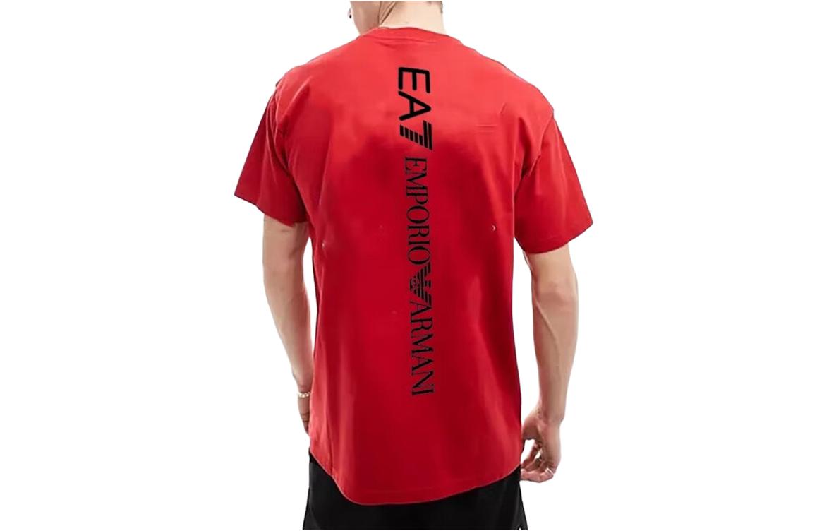 Футболка мужская красная EA7 SS24 EMPORIO ARMANI — фото 2