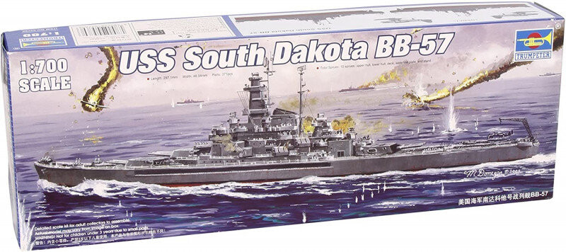 

Комплект модели авианосца USS South Dakota BB-57. TRUMPETER