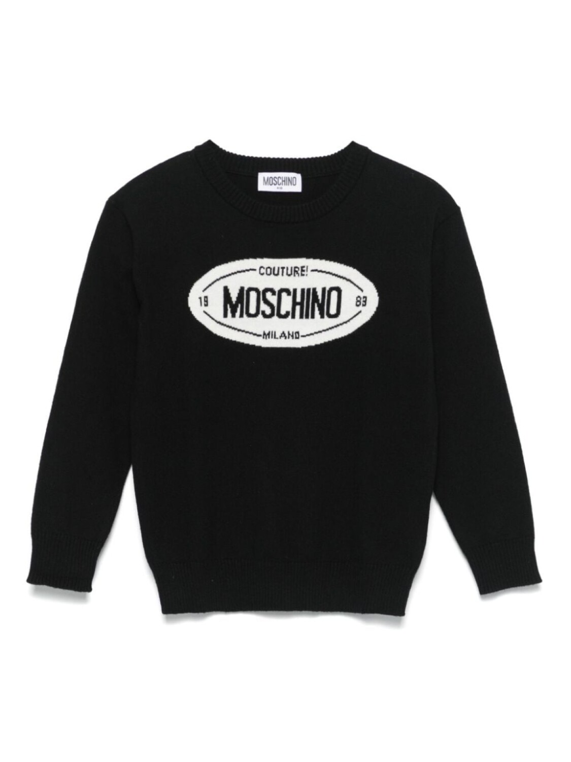 

Moschino Kids свитер вязки интарсия с логотипом, черный