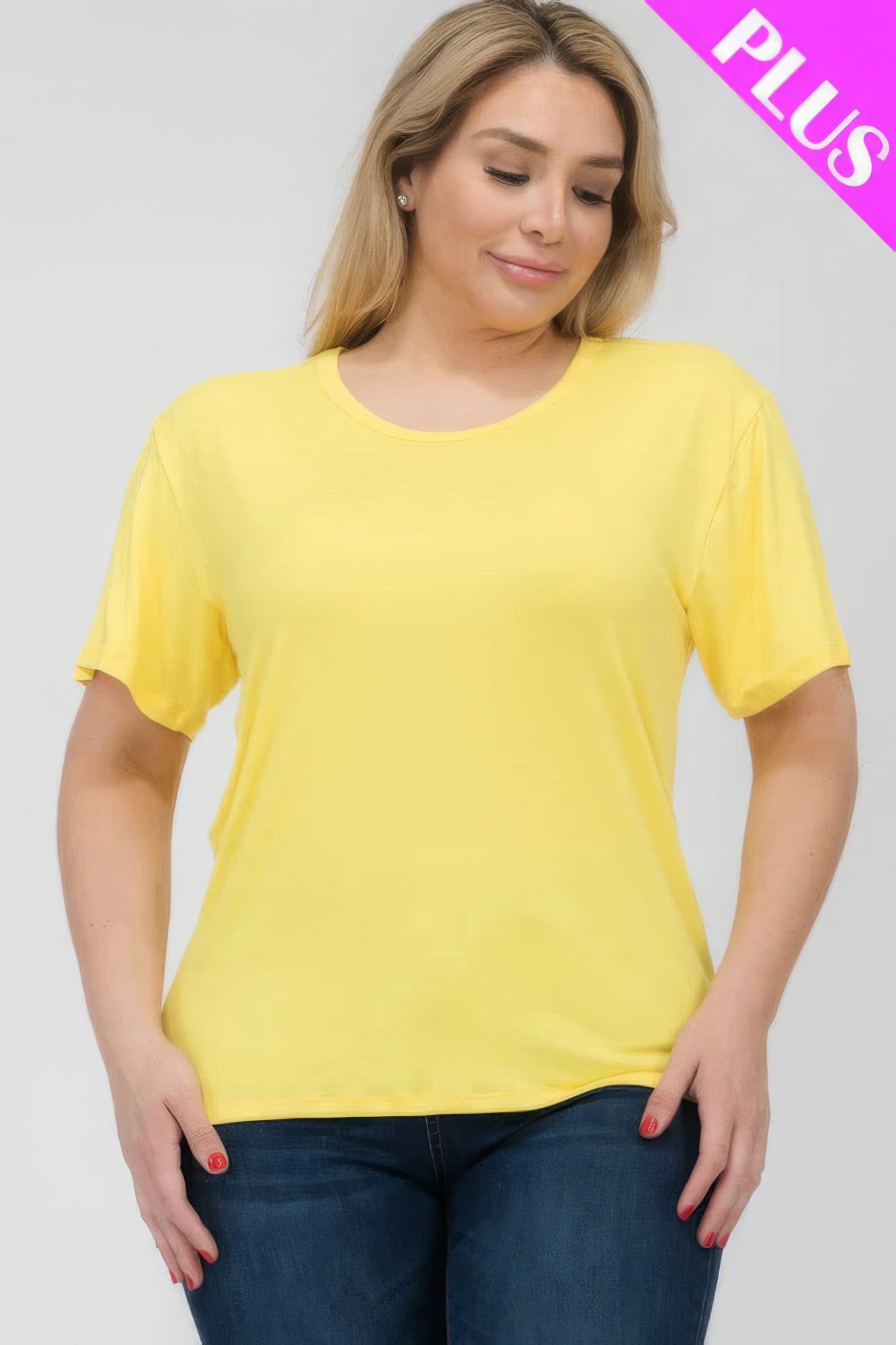 

Футболка с коротким рукавом размера плюс FASHNZFAB, желтый