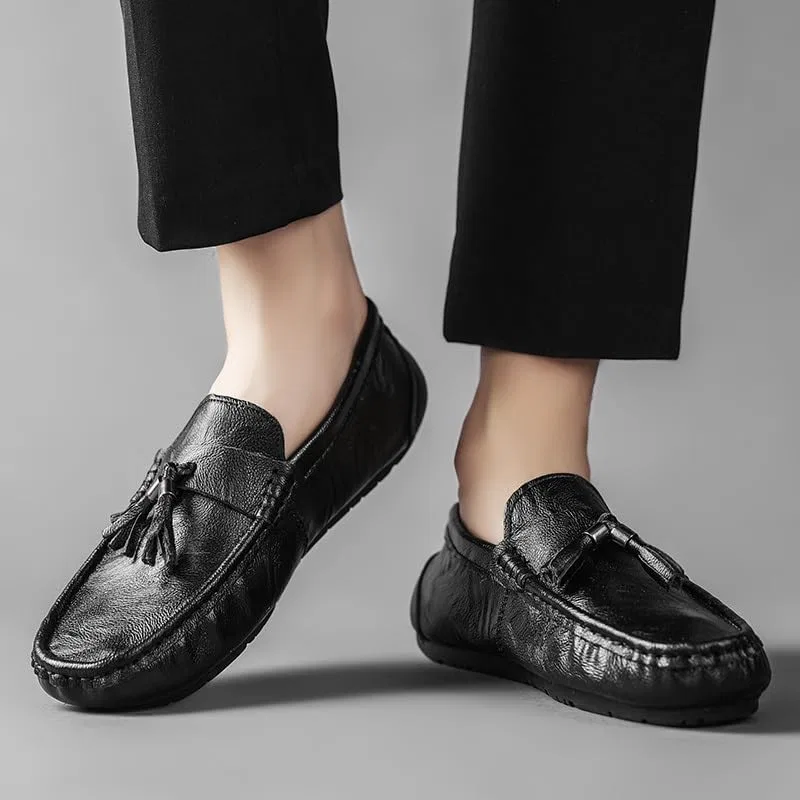 Лоферы кожаные мокасины Black SayfuR — фото 4