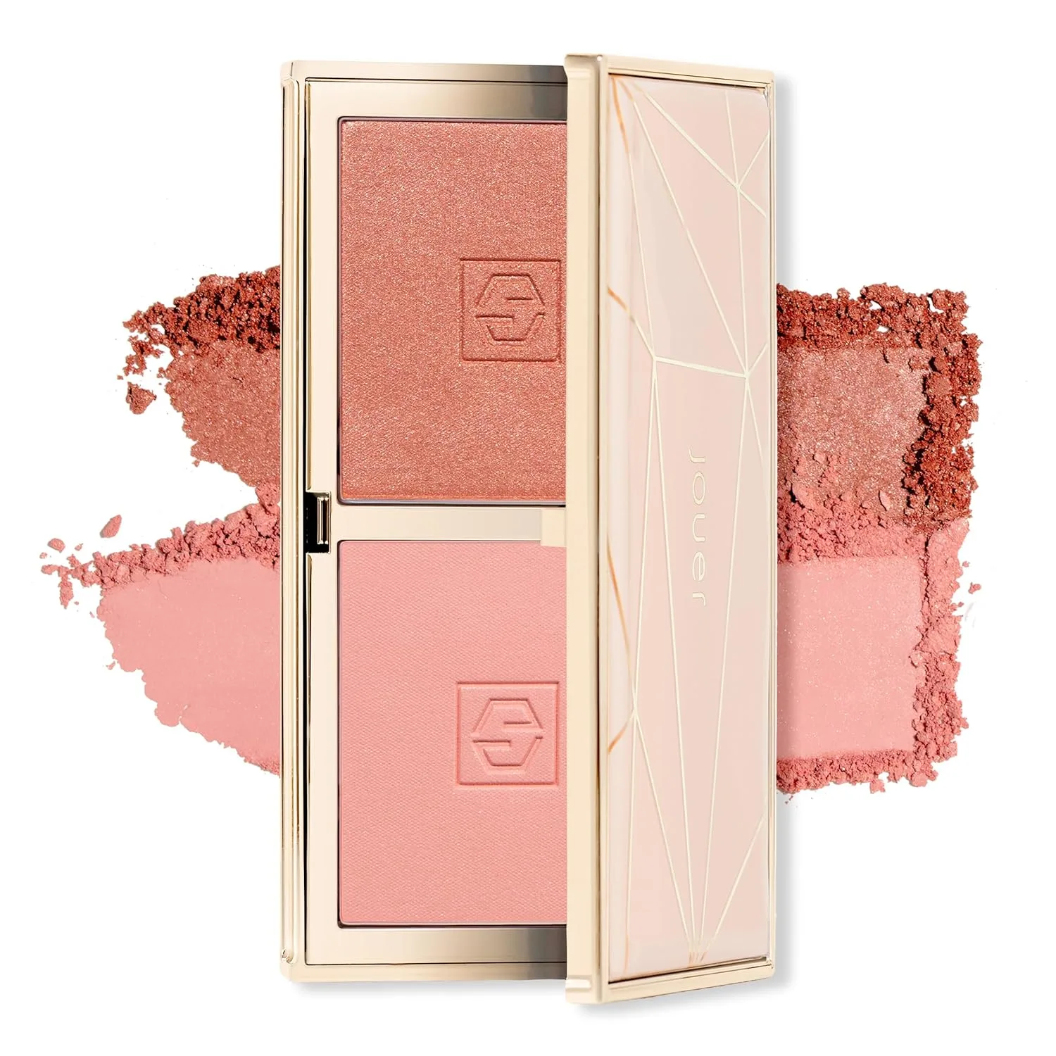Набор Jouer Rose Gold Blush Bouquet Duo & Travel Complexion с выдвижной кистью для макияжа, Gold — фото 2