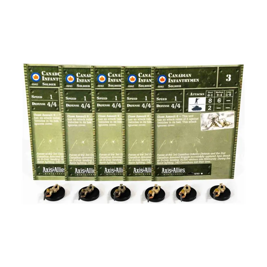 

Канадские пехотинцы (1939-1945) (К) x5, Axis & Allies - Collectible Miniatures Game - 1939-1945 Singles