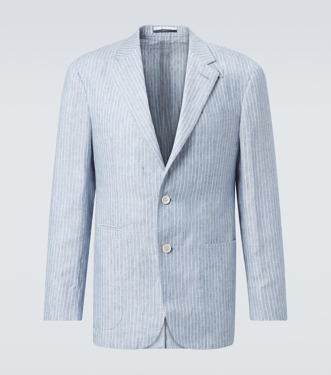 

Полосатый блейзер из смесовой льняной ткани Dunhill, Pale Blue