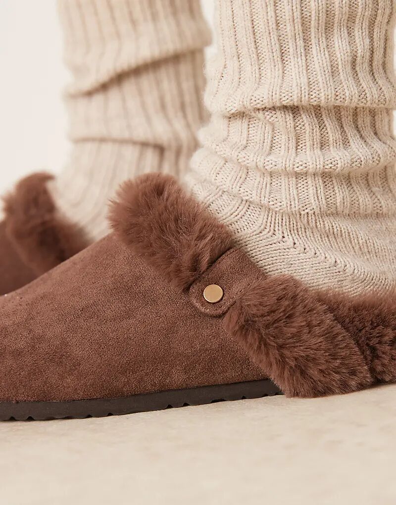 Туфли-сабо Zabby из шоколадной замши ASOS DESIGN — фото 4