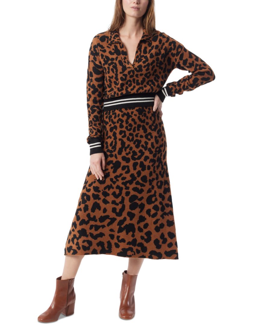 

Юбка А-силуэта с жаккардовым принтом от DO by Women's Bar DEE OCLEPPO, Neutral- Animal Jacquard