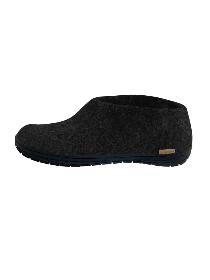 Тапочки glerups Hausschuh Naturkautschuksohle Schwarz, цвет charcoal