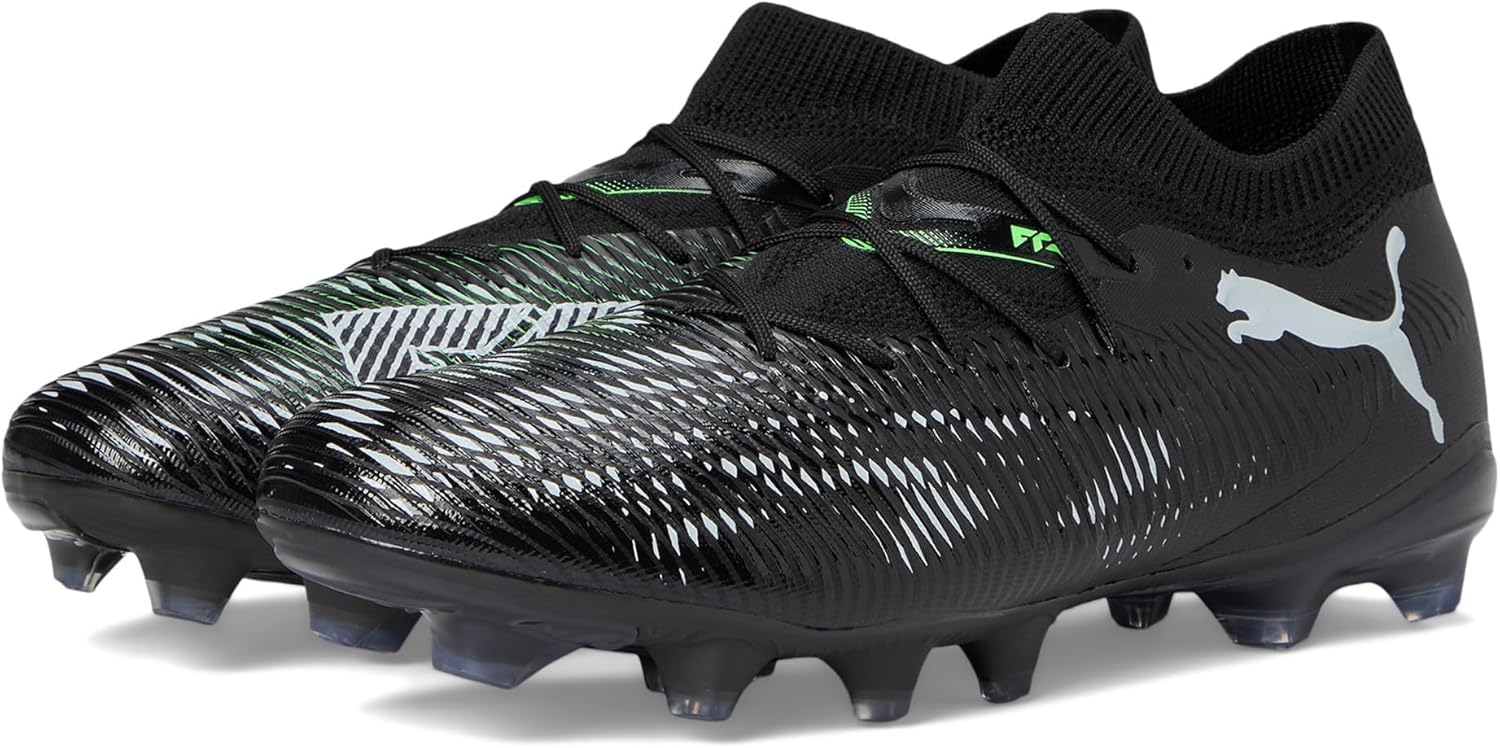 

Футбольные бутсы Puma Men's Future 8 Match для твердого и искусственного покрытия, черный/зеленый/серый/светло-серый
