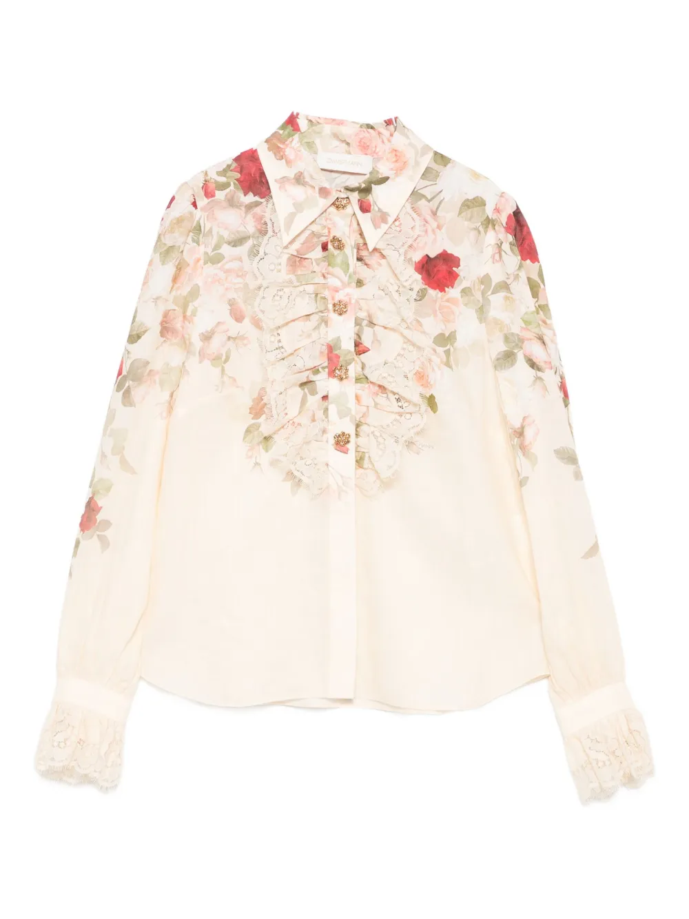 

Рубашка с цветочным кружевом Zimmermann, нейтральный
